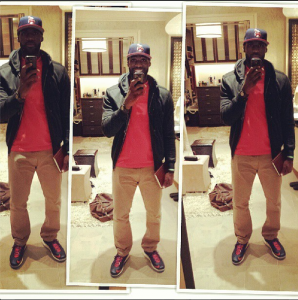 LeBron taking a selfie before going to an Akron courthouse.