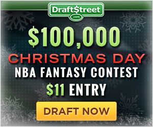 Click on this banner to enter $100,000 Christmas Day fantasy contest.