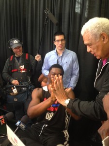 Hall of Famer Wayne Embry wanted to compare hands with Noah Vonleh