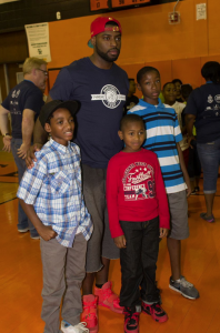 Tyreke Evans with meeting with local kids from Chester. Photo by Talyr Williams