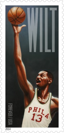 Wilt Chamberlain stamp Warriors